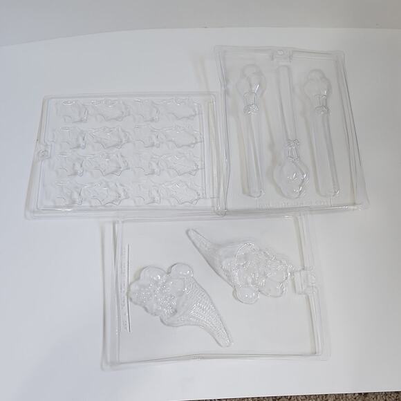 Candy & Sucker Plastic Molds Set Of 14 Thanksgiving Easter Fall Sports Holiday - Picture 7 of 8